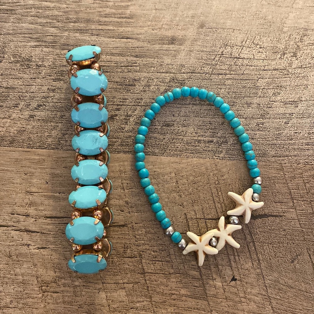 Blue teal jewelry set